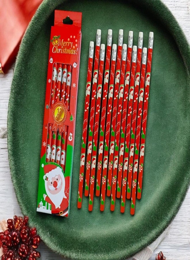 AMYCAUR Christmas Pencils, Pencils with Eraser for Kids, Cartoon Pencils Set with Eraser, Pencils for Kids, Christmas Return Gift for Kids, Thick Strong Grip Pencils for Kids (Pack of 5) - Image 3